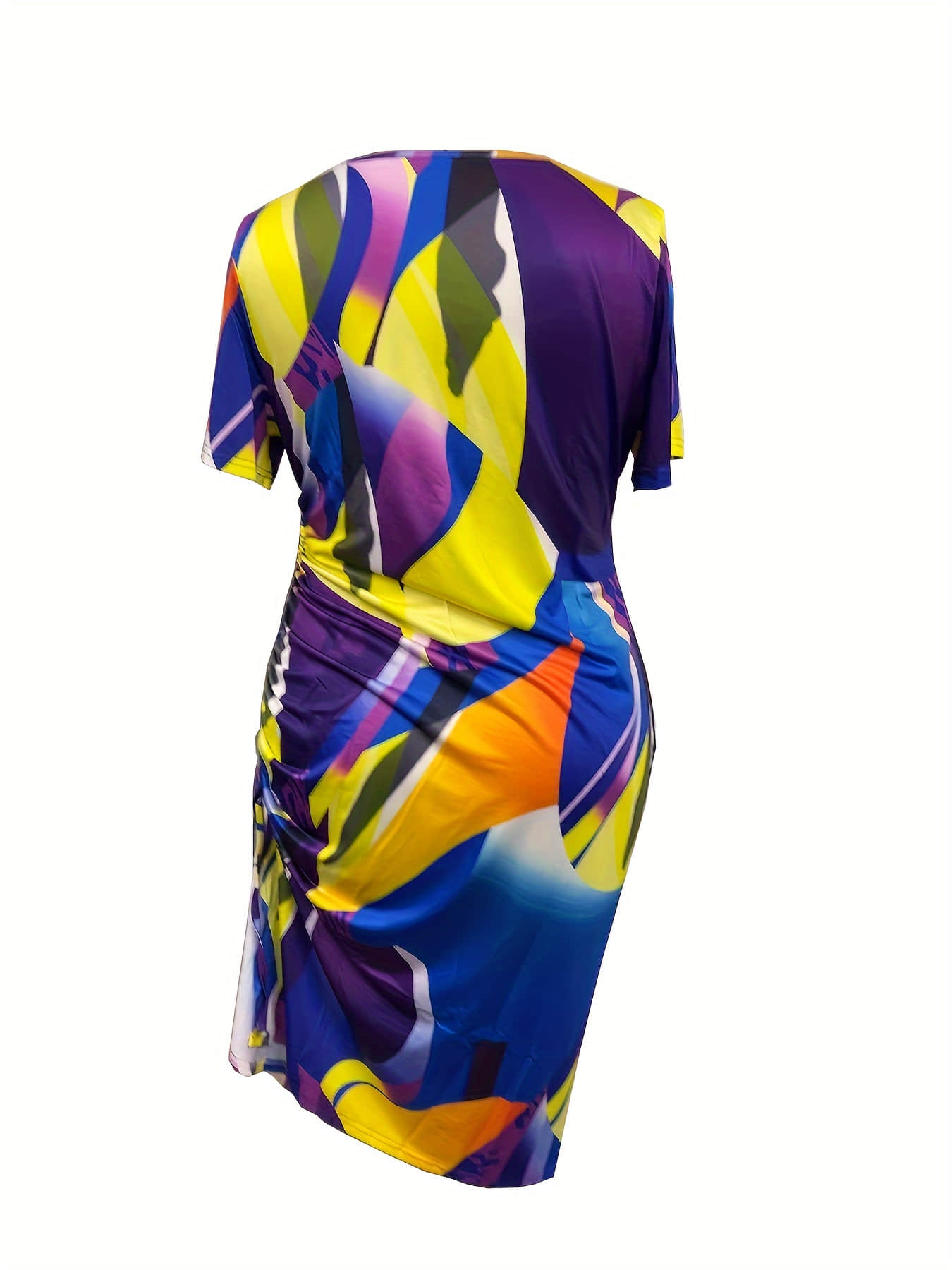 Slim Fit Printing Drawstring Women Dress